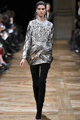 F/W 2013 Balmain Gold Print Lame Mini Dress