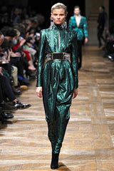 F/W 2013 Balmain Gold Print Lame Mini Dress