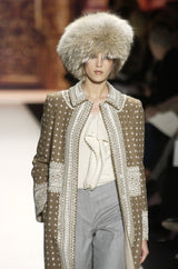Stunning Fall 2002 Oscar de la Renta Wool & Cashmere Beaded & Embroidered Runway Coat