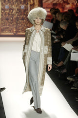 Stunning Fall 2002 Oscar de la Renta Wool & Cashmere Beaded & Embroidered Runway Coat