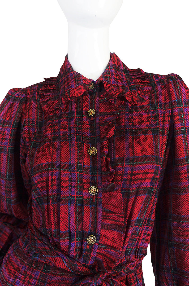 1979 Haute Couture Yves Saint Laurent Silk Dress