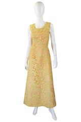 1960s Peach and Yellow Lace Gown