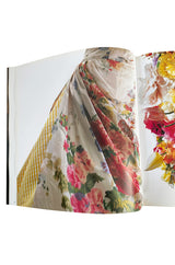 Exceptional Spring 1995 Bill Blass Runway & Book Piece Floral Silk Taffeta & Gingham Dress