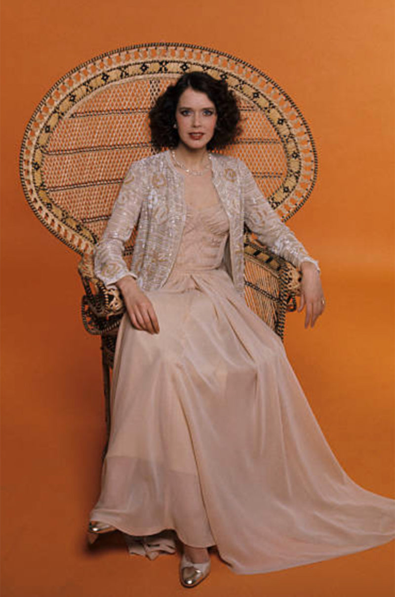 Spring 1976 Chanel Haute Couture Pale Turquoise Silk Chiffon Dress