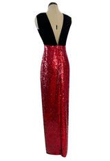 Yves Saint Laurent Fall 1993 Plunge & Sequin Dress
