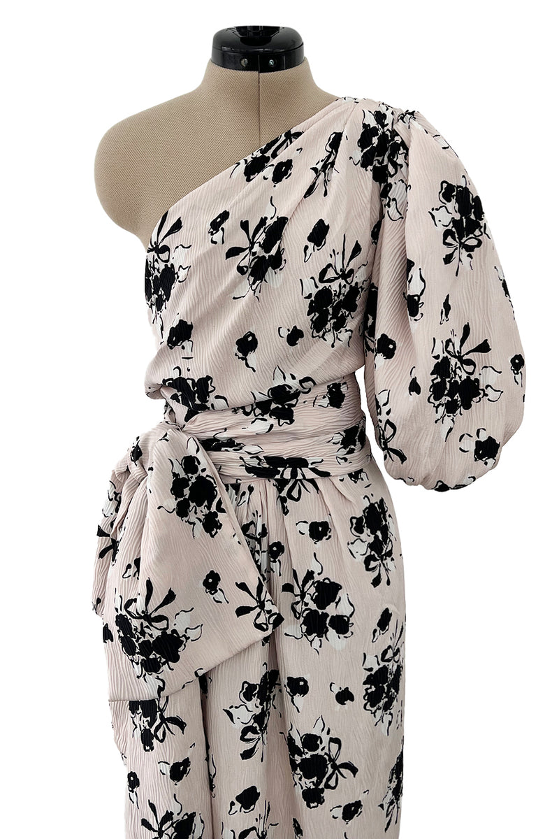 Yves Saint Laurent Spring 1987 One Shoulder Pale Pink Dress