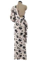 Yves Saint Laurent Spring 1987 One Shoulder Pale Pink Dress