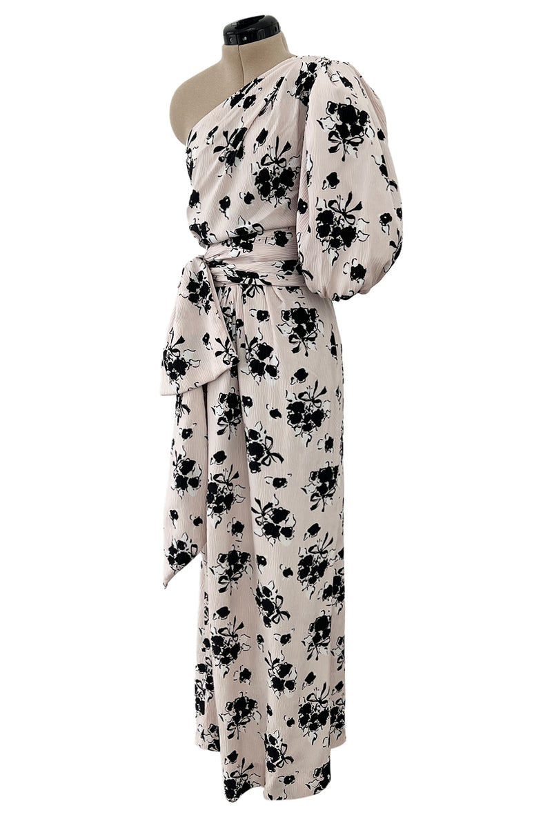 Yves Saint Laurent Spring 1987 One Shoulder Pale Pink Dress