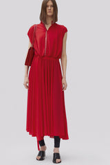 Iconic Pre-Fall 2017 Celine by Pheobe Philo Red Jersey Low Skirt Dress
