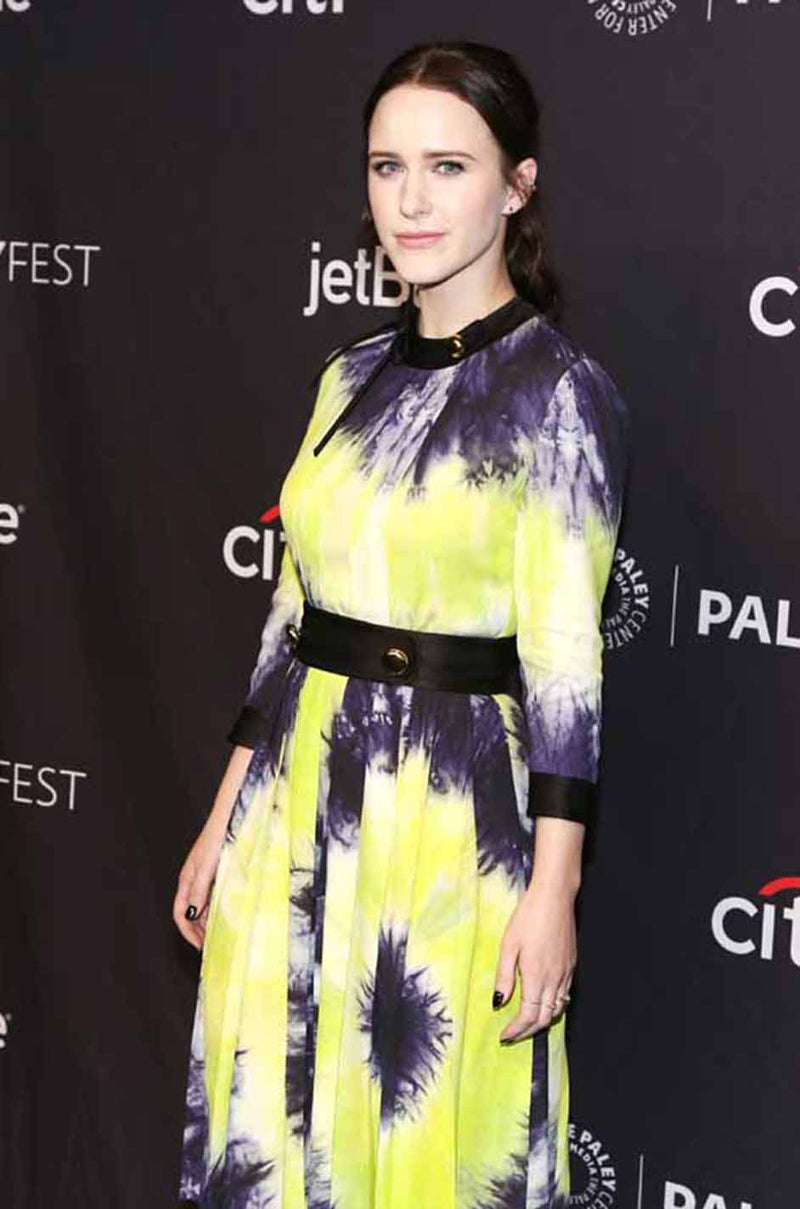 Gorgeous Spring 2019 Prada Look 41 Runway Neon Green & Navy Tie Dye Dress