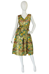Rare 1950s Jacques Tiffeau Silk Dress