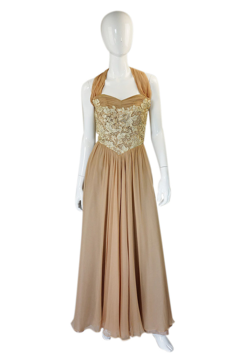 Rare 1950s Dorothy O'Hara Silk Gown