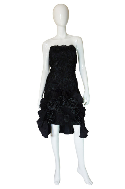 Rare 1970s Carven Lace Strapless Dress