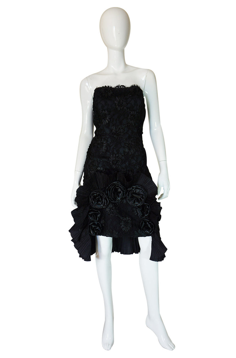 Rare 1970s Carven Lace Strapless Dress  Shrimpton Couture
