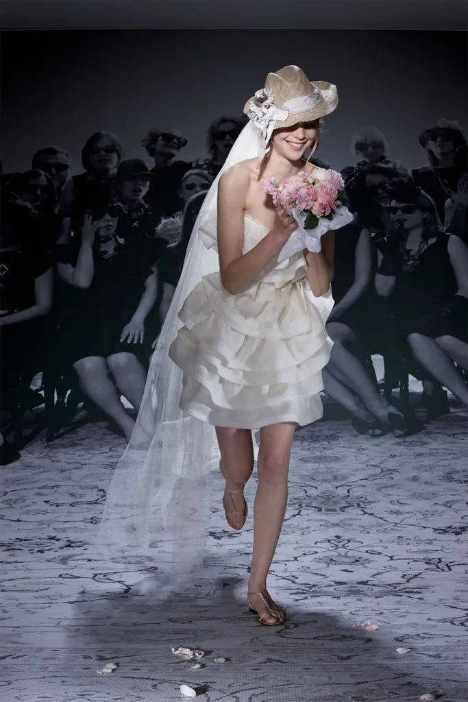 Prettiest Resort 2010 Lanvin by Alber Elbaz Runway Wedding Silk Ruffle Mini Dress