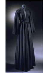 c1969 Iconic Ossie Clark "Graduation" Black Plunge Dress