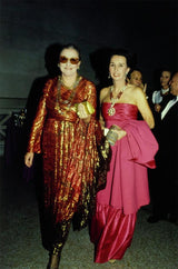 Fall 1979 Bill Blass Couture Hand Sequin Gold & Red Silk Chiffon Dress