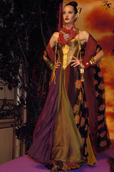 Fall 1992 Christian Lacroix Elaborate Gold & Silk Corset Top & Skirt
