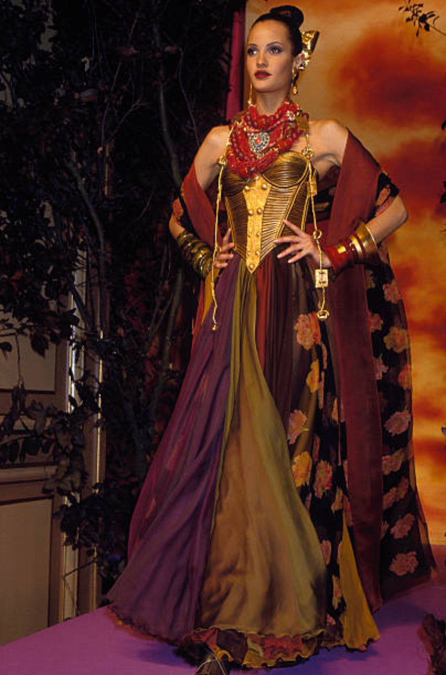 christian lacroix dress Fall 1992 Christian Lacroix Elaborate Gold & Silk Corset Top & Skirt – Shrimpton Couture