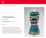 1975 Giorgio Sant' Angelo Hand Crochet Dress w Balloon Sleeves & Metallic Ribbon Detailing