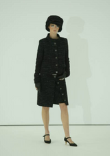 Chic Fall 2004 Chanel by Karl Lagerfeld Haute Couture Black & White Boucle Runway Dress & Jacket