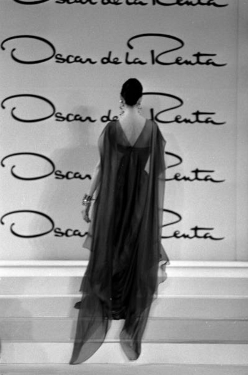 Early 1990s Oscar de la Renta Deep Teal Blue Silk Chiffon Custom Made – Shrimpton Couture