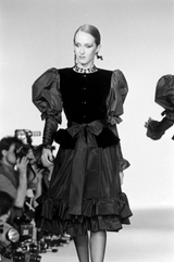 Fall 1982 Yves Saint Laurent Dramatic Sleeve Silk Taffeta & Velvet Jacket
