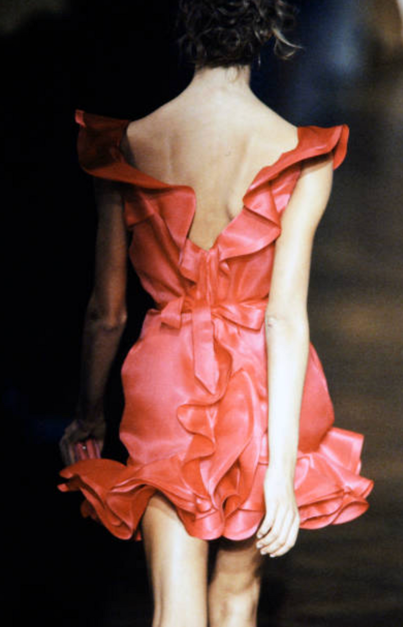 Prettiest Spring 2005 Yves Saint Laurent by Stefano Pilati Look 36 Pink Silk Organza Dress