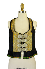 Antique Silver Buckle Gold Thread Vest