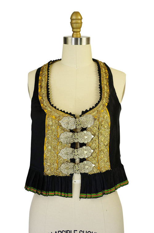 Antique Silver Buckle Gold Thread Vest