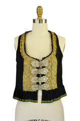 Antique Silver Buckle Gold Thread Vest