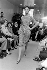Museum Held Spring 1977 Halston Print Jersey Front Wrap Dress