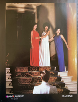 Spring 1982 Yves Saint Laurent Runway & Ad Campaign Red Jersey One Shoulder Dress