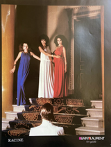 Spring 1982 Yves Saint Laurent Runway & Ad Campaign Red Jersey One Shoulder Dress