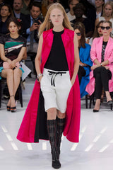 Spectacular Spring 2015 Christian Dior by Raf Simons Runway Brilliant Pink Gillet Vest Dress Coat