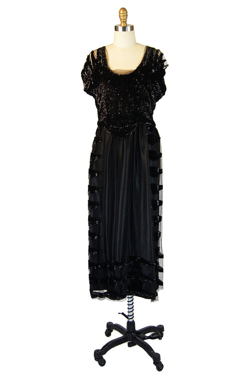 Edwardian Sequin & Silk Couture Dress