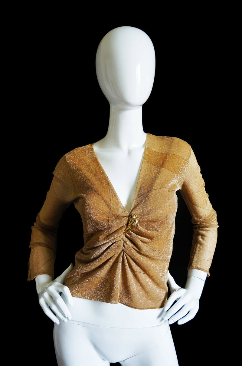 F/W 2000 Tom Ford for Gucci Gold Top – Shrimpton Couture F/W 2000 Tom Ford for Gucci Gold Top – Shrimpton Couture