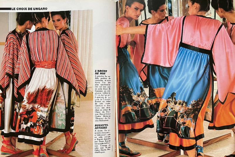 Ski Ungaro Haute – Brilliant Documented Silk 1977 Couture Shrimpton Emanuel Spring Couture