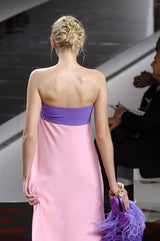 Prettiest Spring 2008 Valentino Runway Strapless Dress in Pink Yellow & Purple