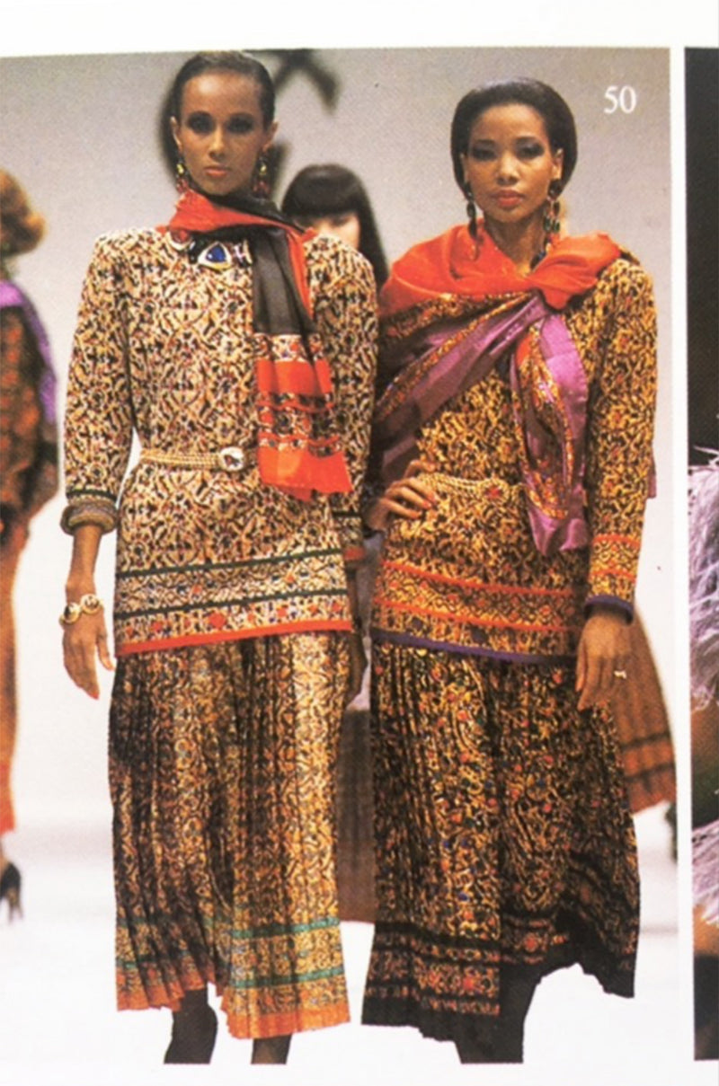 F/W 1984 Yves Saint Laurent Ad Campaign Documented Metallic Skirt