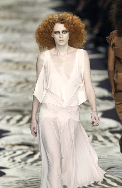 Ethereal Spring 2004 Yves Saint Laurent Runway Pale Nude Pink Jersey Dress