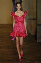 Prettiest Spring 2005 Yves Saint Laurent by Stefano Pilati Look 36 Pink Silk Organza Dress