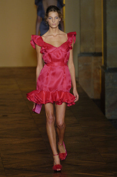 Prettiest Spring 2005 Yves Saint Laurent by Stefano Pilati Look 36 Pink Silk Organza Dress