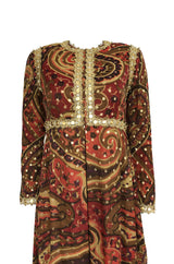 1969-1973 JG Couture for Malcolm Starr Metallic Organza Detailed Jumpsuit
