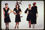 Fall 1983 Yves Saint Laurent Ad Campaign Black Silk Crepe Dress w Sequin Detailing