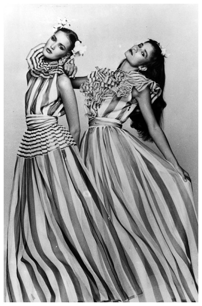 Spring 1980 Documented Christian Dior Striped Silk Gown – Shrimpton Couture