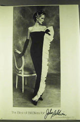 Fall 1979 Bill Blass Ivory Silk Ruffle on Ink Black Velvet Strapless Dress