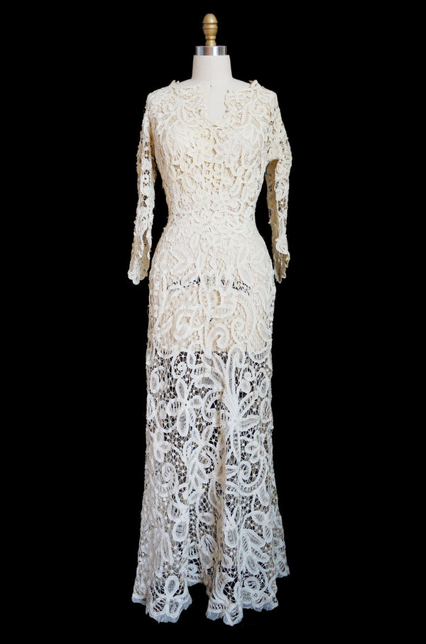 c.1905 Amazing Battenburg Lace Dress