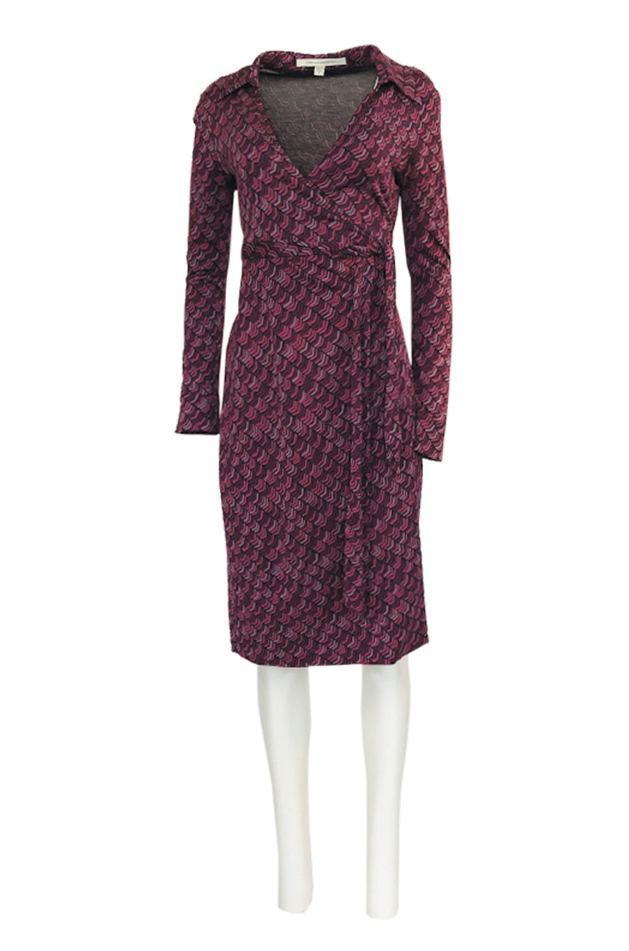 fitted lace wedding dress Early 2000s Diane von Furstenburg Purple Print Silk Jersey Wrap Dress –  Shrimpton Couture