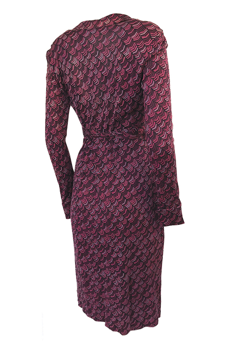 diane von furstenberg purple wrap dress Diane von Furstenberg Ruffled Wrap Dress - M - BOPF